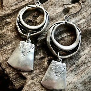 Bohemian Style Silver Plated Earrings